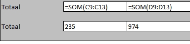 Excel sneltoets voor tonen formules