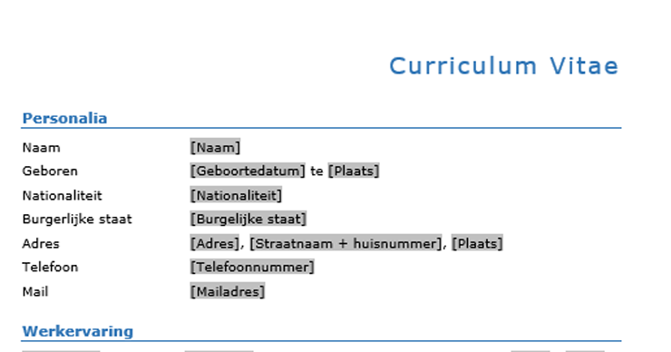 Cv Maken Word Easy Template