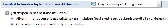 Font insluiten in Word