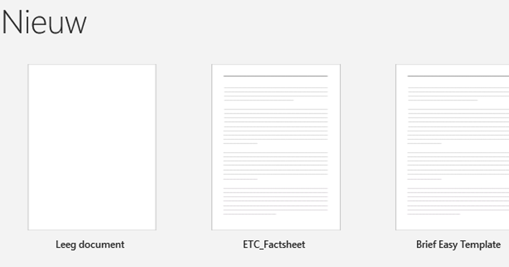 Standaard Word Template maken